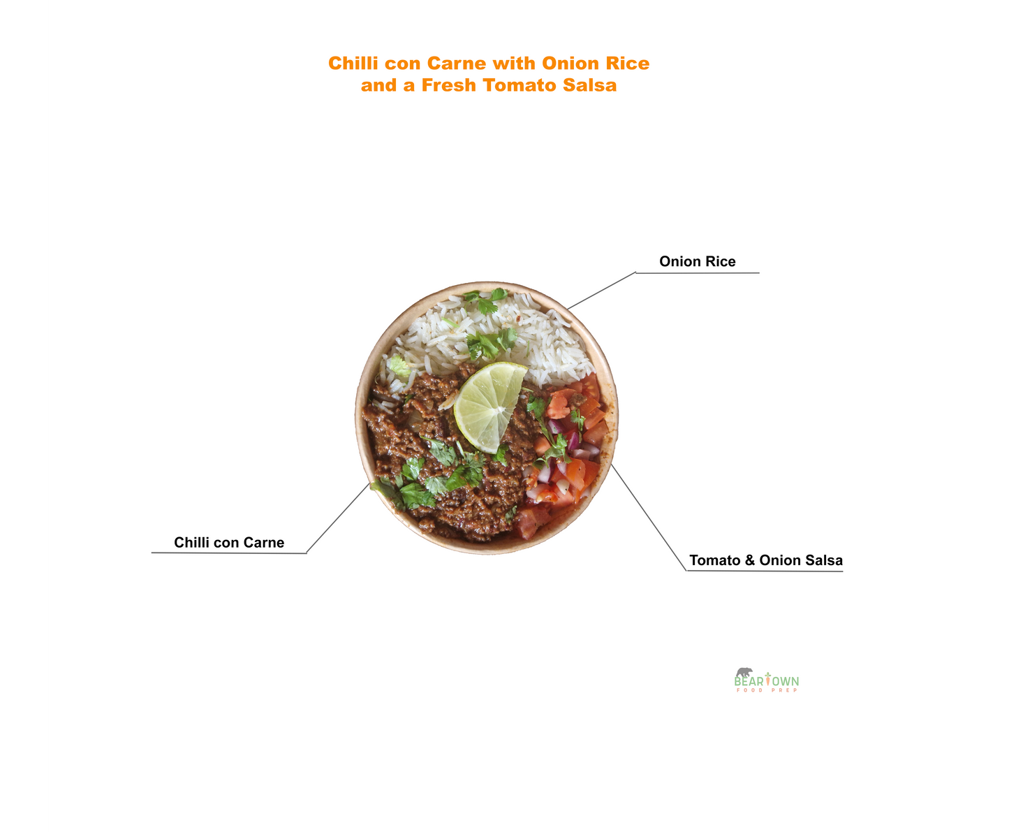 Chilli con Carne with Onion Rice and Tomato Salsa